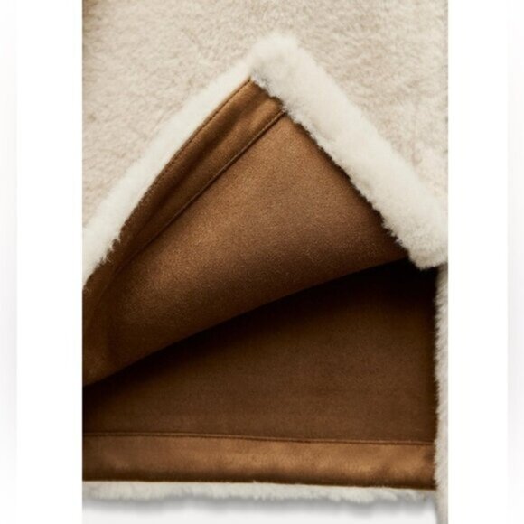 Zara FAUX FUR JACKET WITH FIREMAN CLASP - Picture 8 of 11